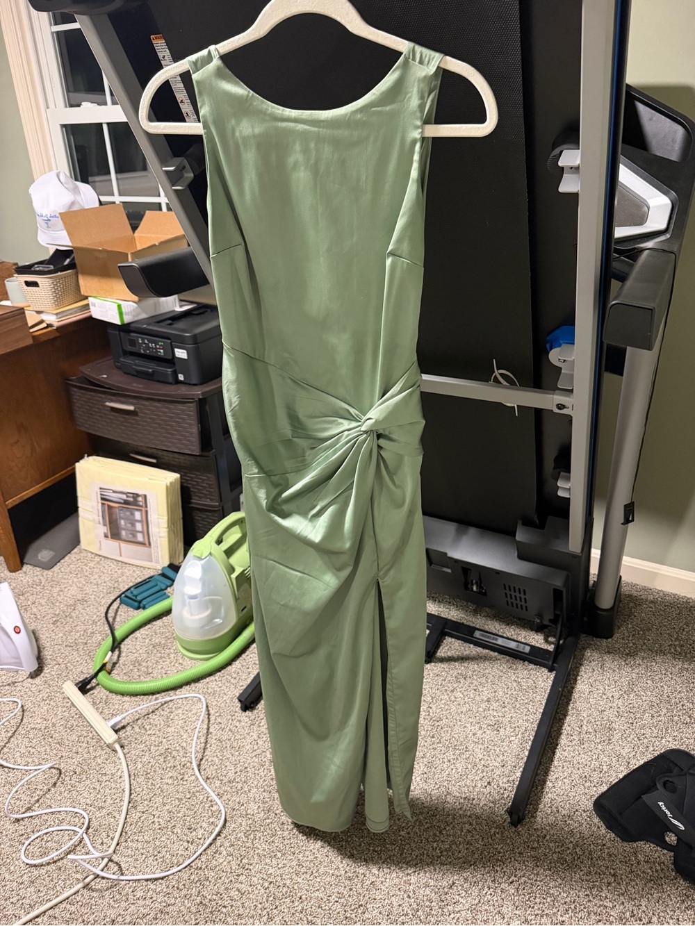 Abercrombie & Fitch Light Sage Twist-Front Maxi Dress